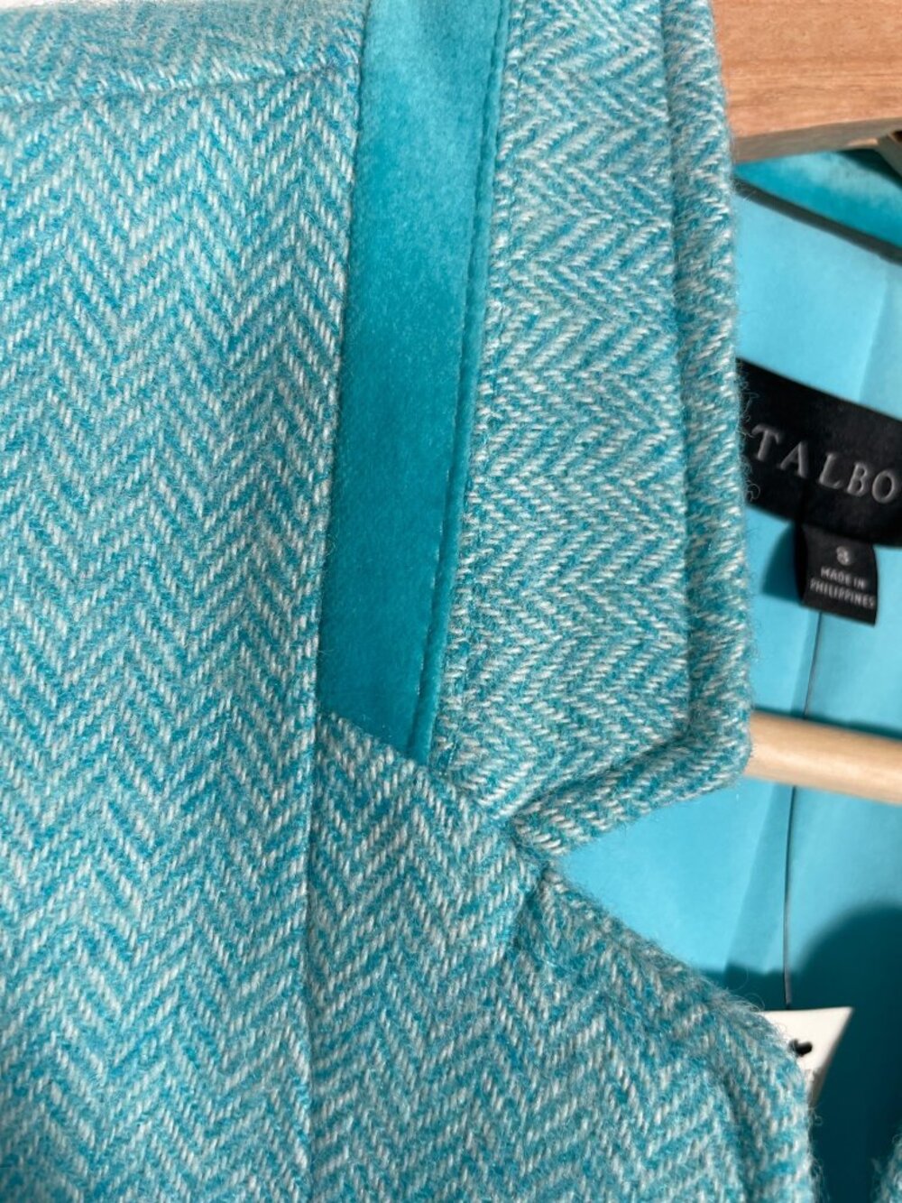 Talbots Herringbone Wool Blend Blazer Jacket Sz 8 Preppy Heritage Coastal NEW - Picture 5 of 9